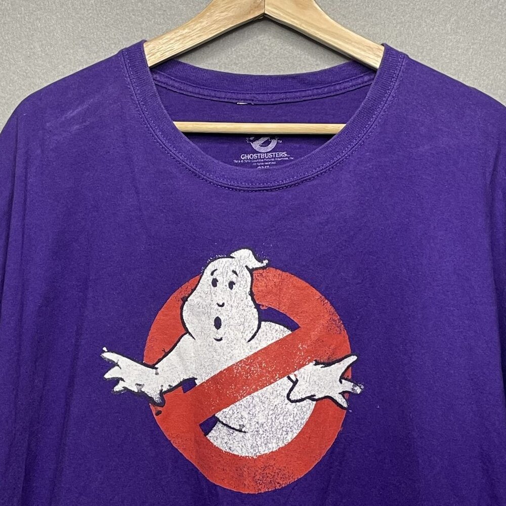 Adult 2XL Purple Ghostbusters Classic Logo T-Shirt 80s Movie Shirt Bill Murray - Picture 3 of 7